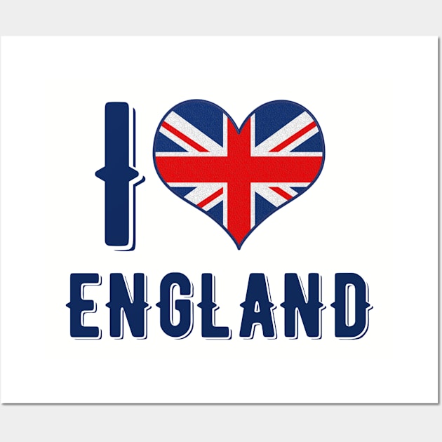 I Love England Wall Art by MessageOnApparel